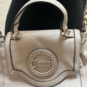 Juicy Couture Cream Embossed Satchel